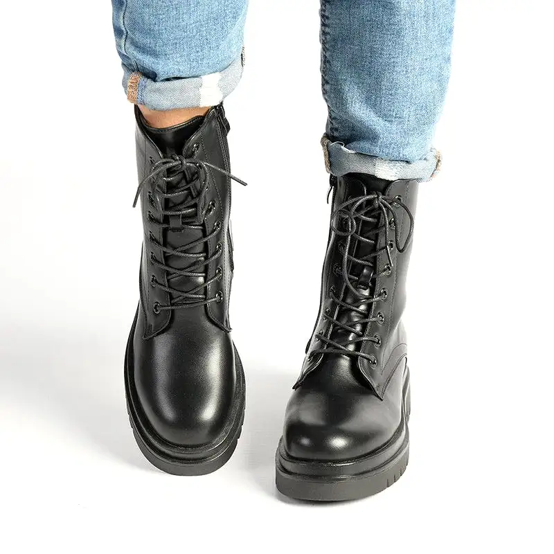 Madison Kiki Chunky Military Boot - Black