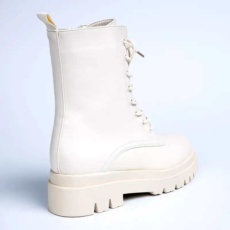 Madison Kiki Chunky Military Boot - White