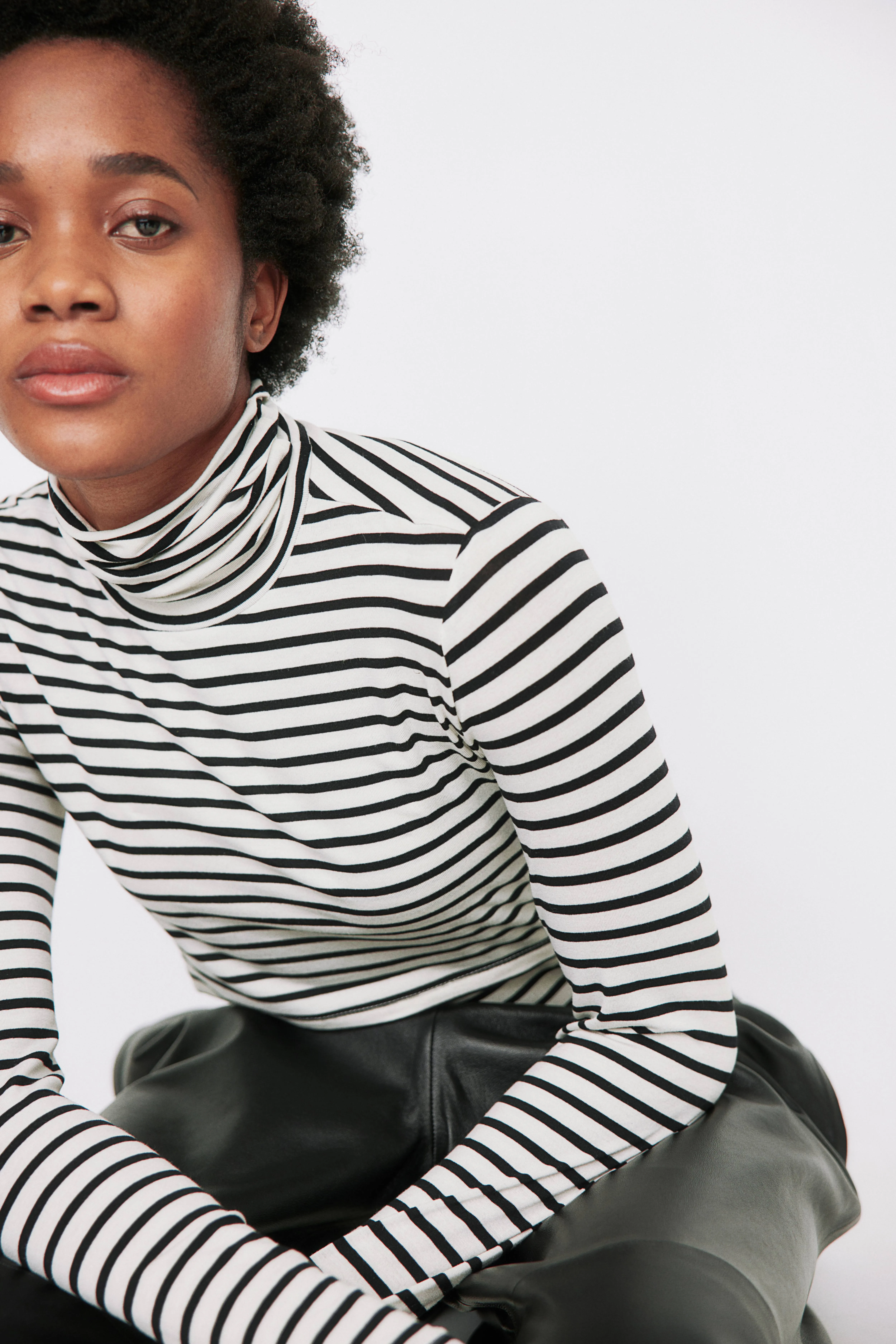 MAMA Before & After nursing top - Polo-neck - Long sleeve - White/Black striped - Ladies | H&M GB