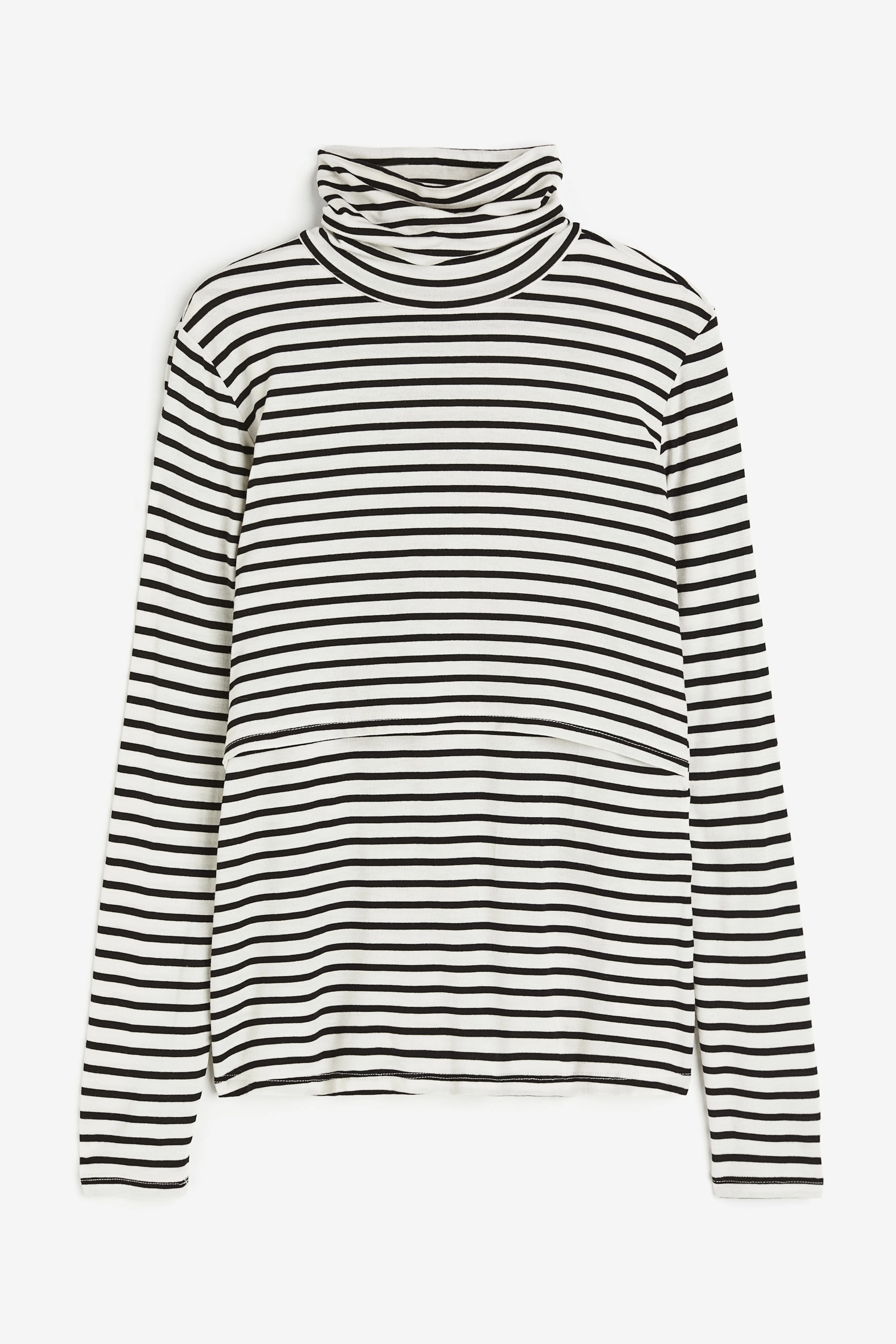 MAMA Before & After nursing top - Polo-neck - Long sleeve - White/Black striped - Ladies | H&M GB