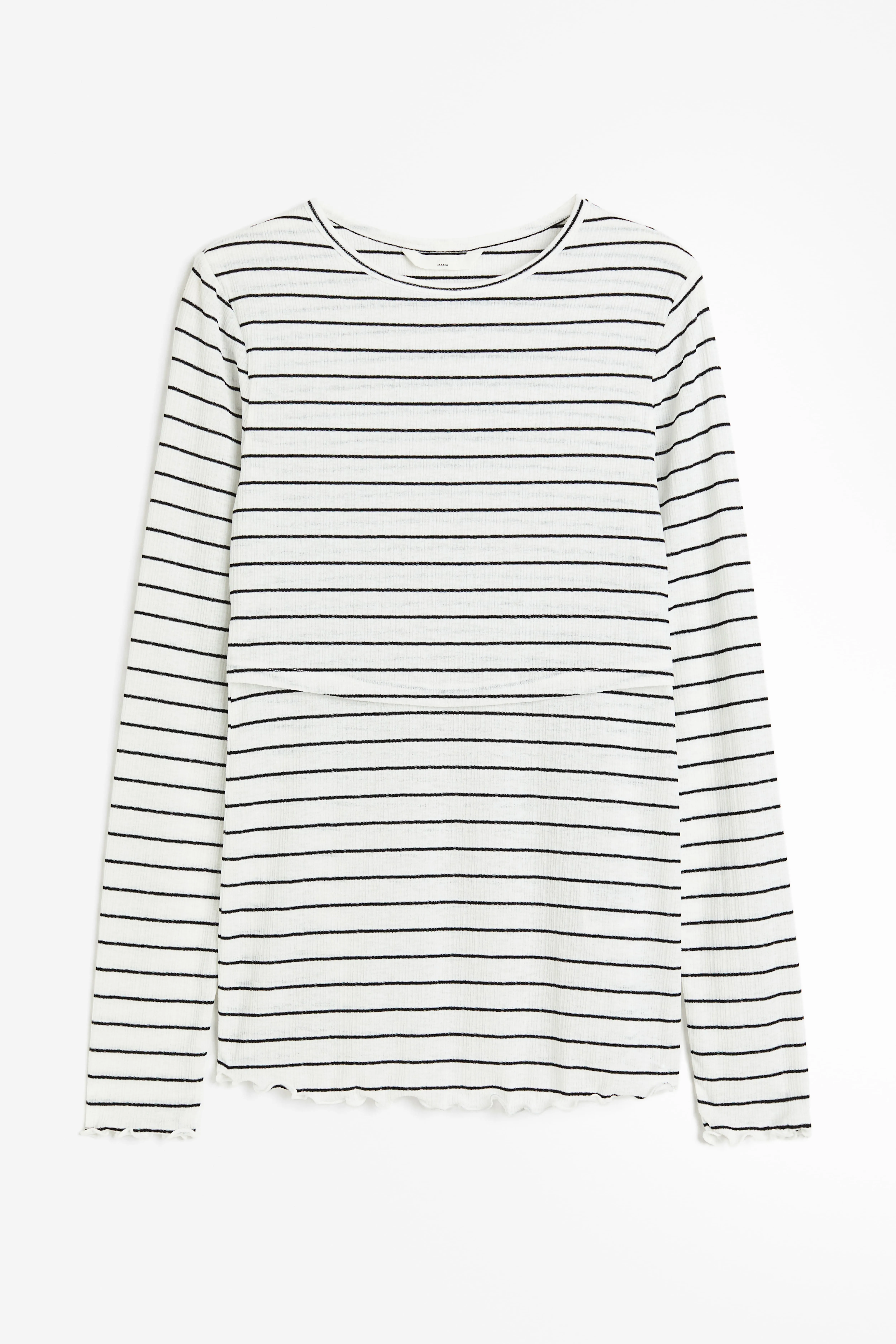 MAMA Before & After nursing top - Round neck - Long sleeve - White/Black striped - Ladies | H&M GB