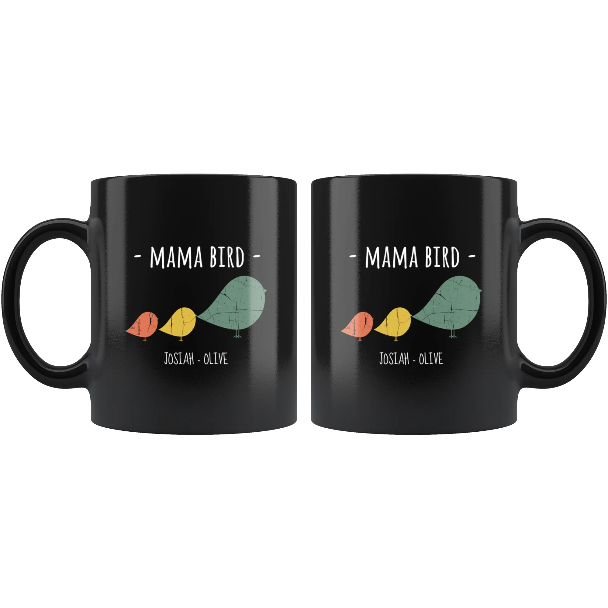 Mama Bird Black Mug Josiah Olive