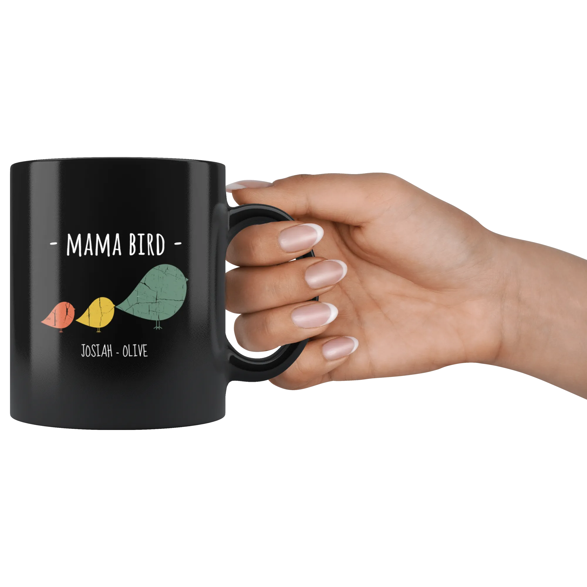 Mama Bird Black Mug Josiah Olive