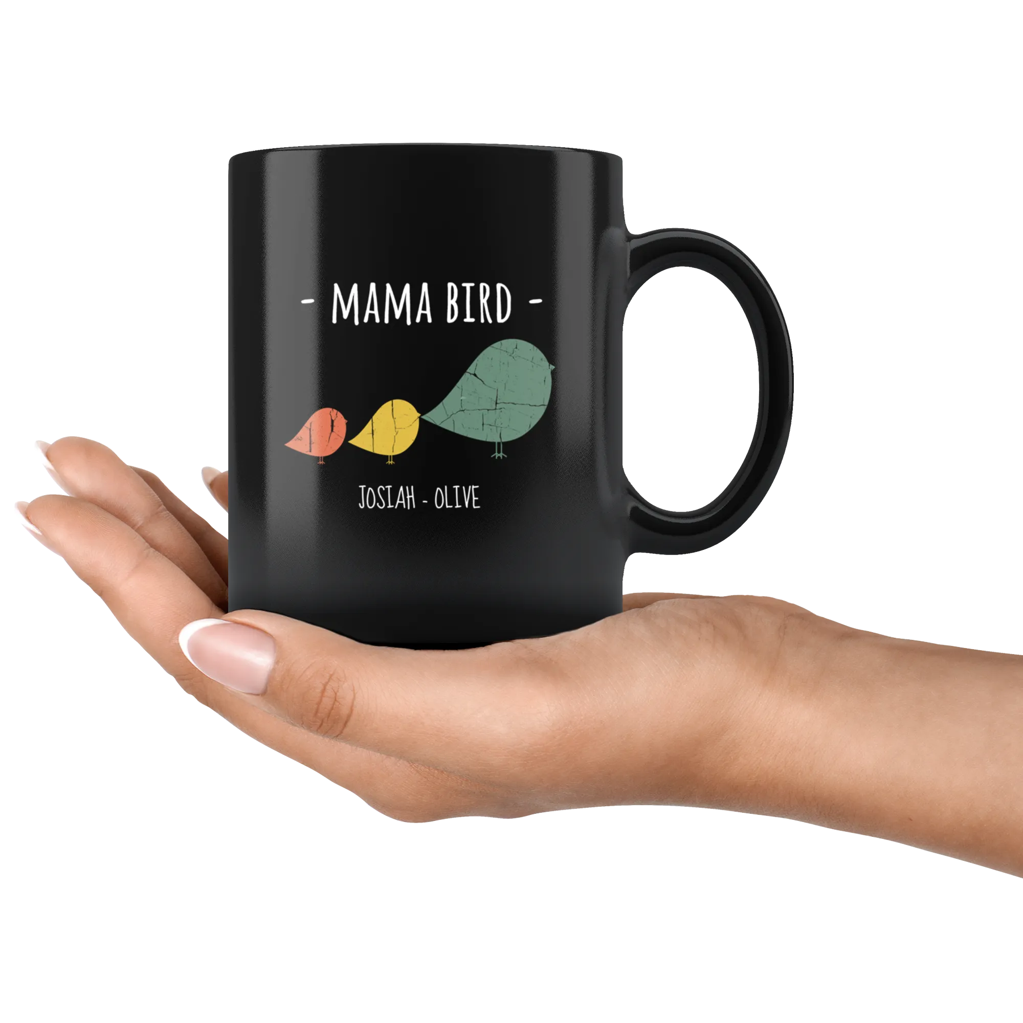 Mama Bird Black Mug Josiah Olive