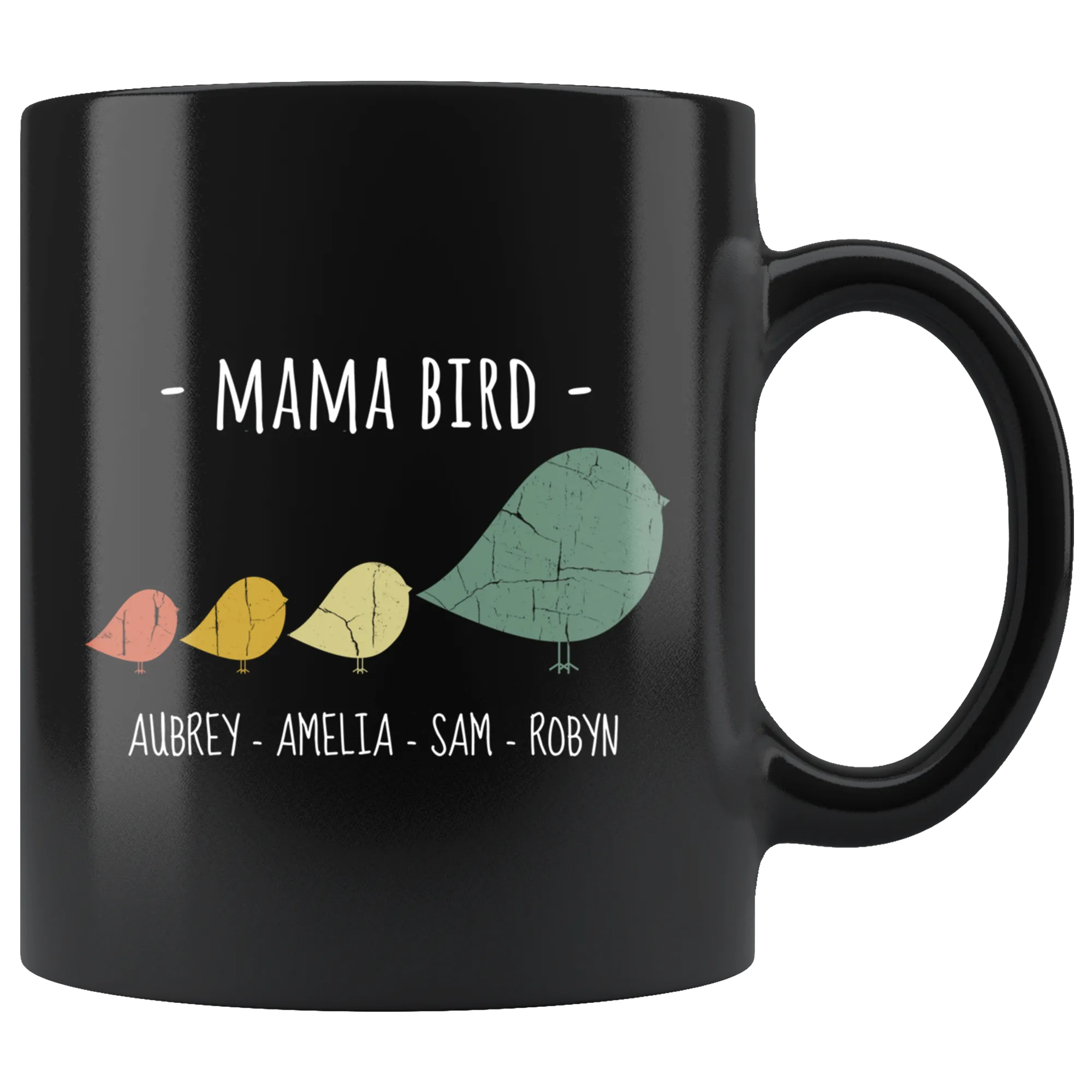 Mama Bird Black Mug Robyn