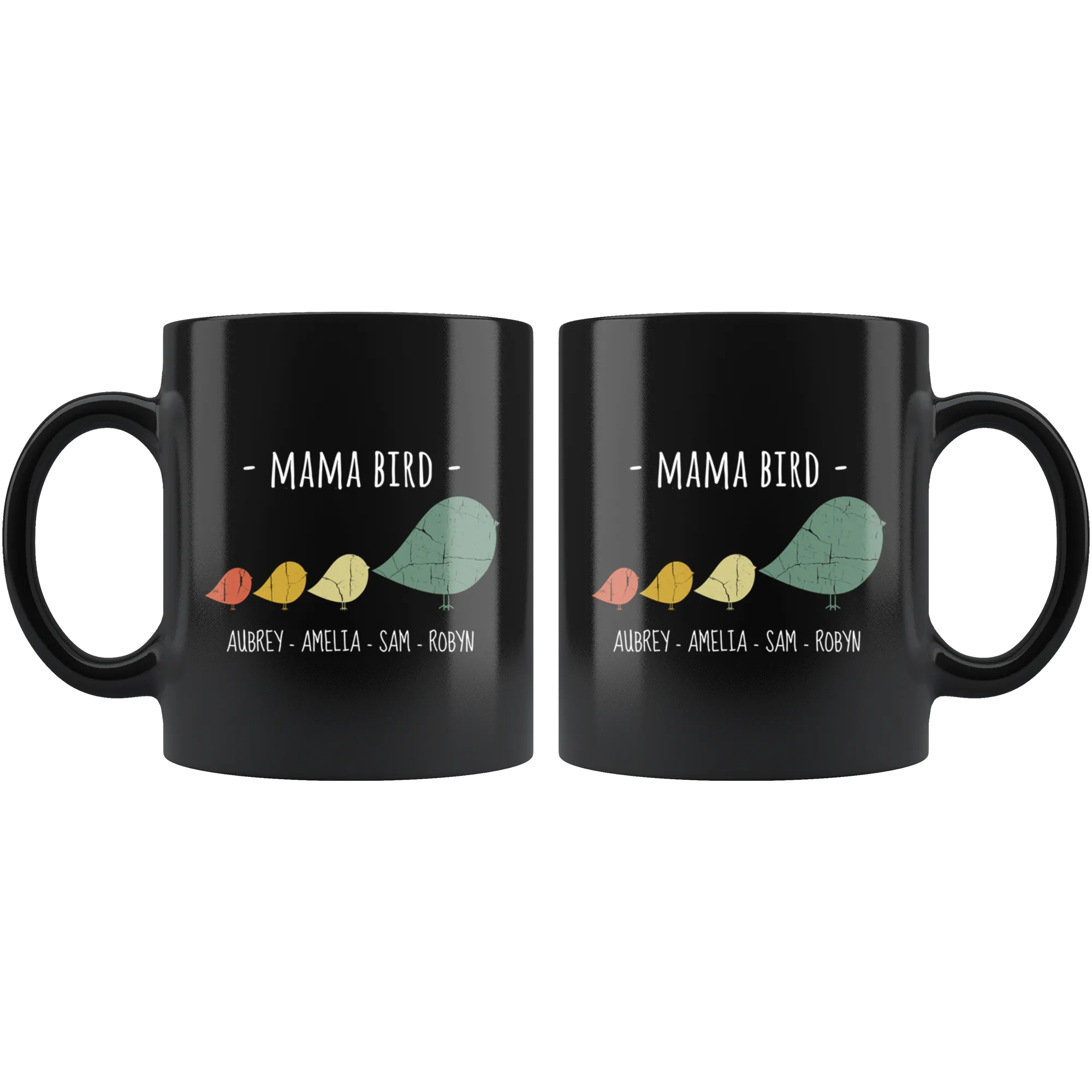 Mama Bird Black Mug Robyn