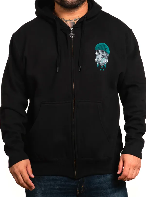 Men's Blue Head Zip Hoodie