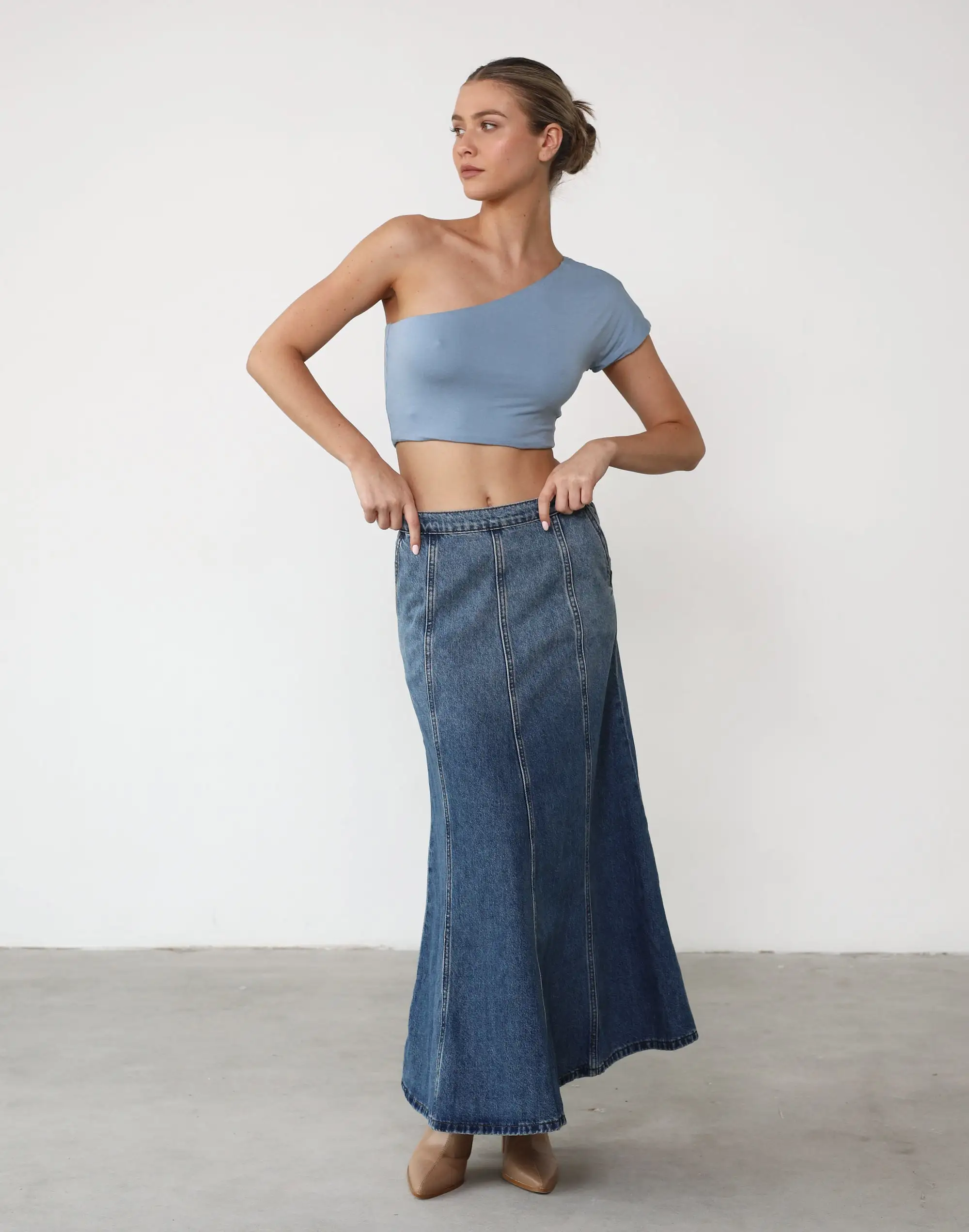 Mira Crop Top (Steel Blue)