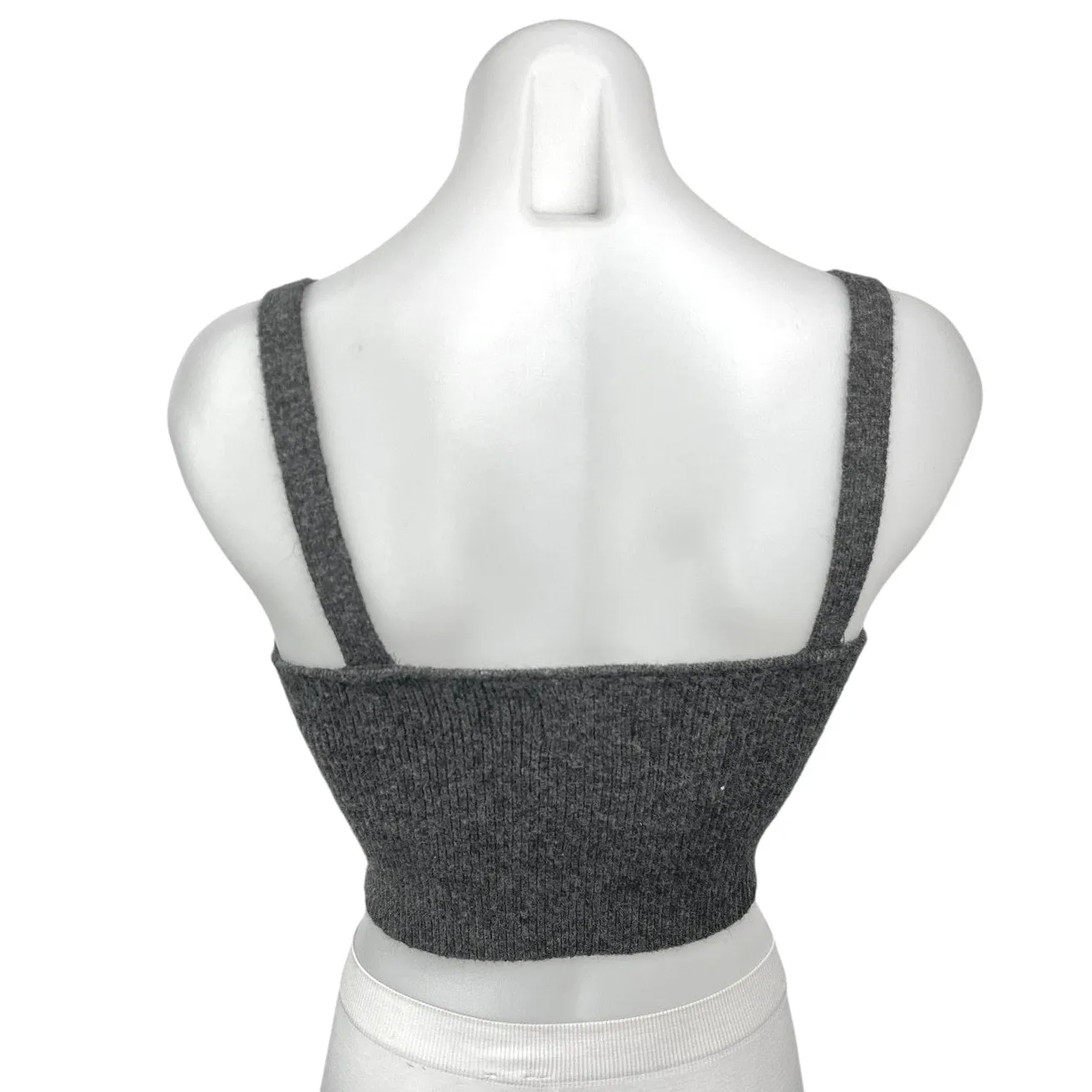 MNG Black Wool Blend Sweetheart Sleeveless Sweater Crop Tank Top Size S