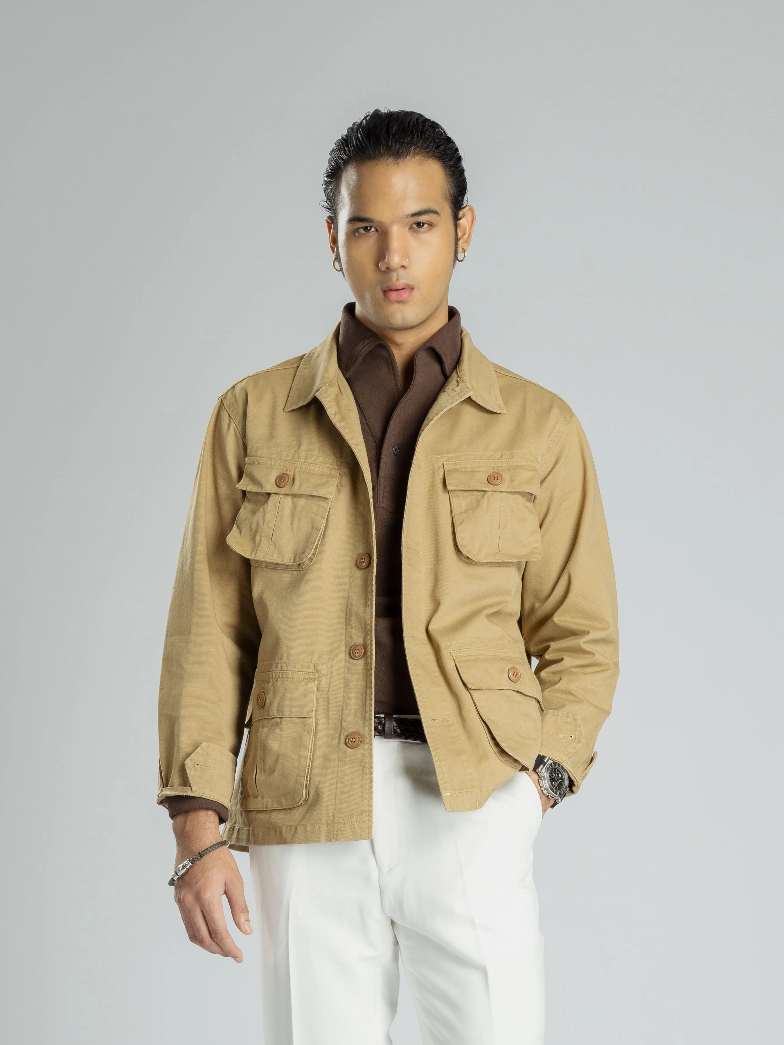 Modern Safari Jacket -  Khakis