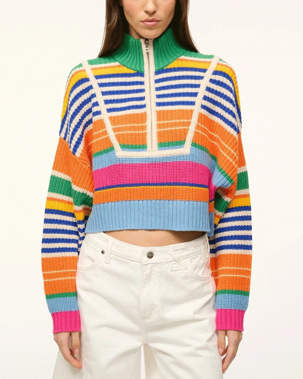 Multibayadere Stripe Cropped Hampton Sweater