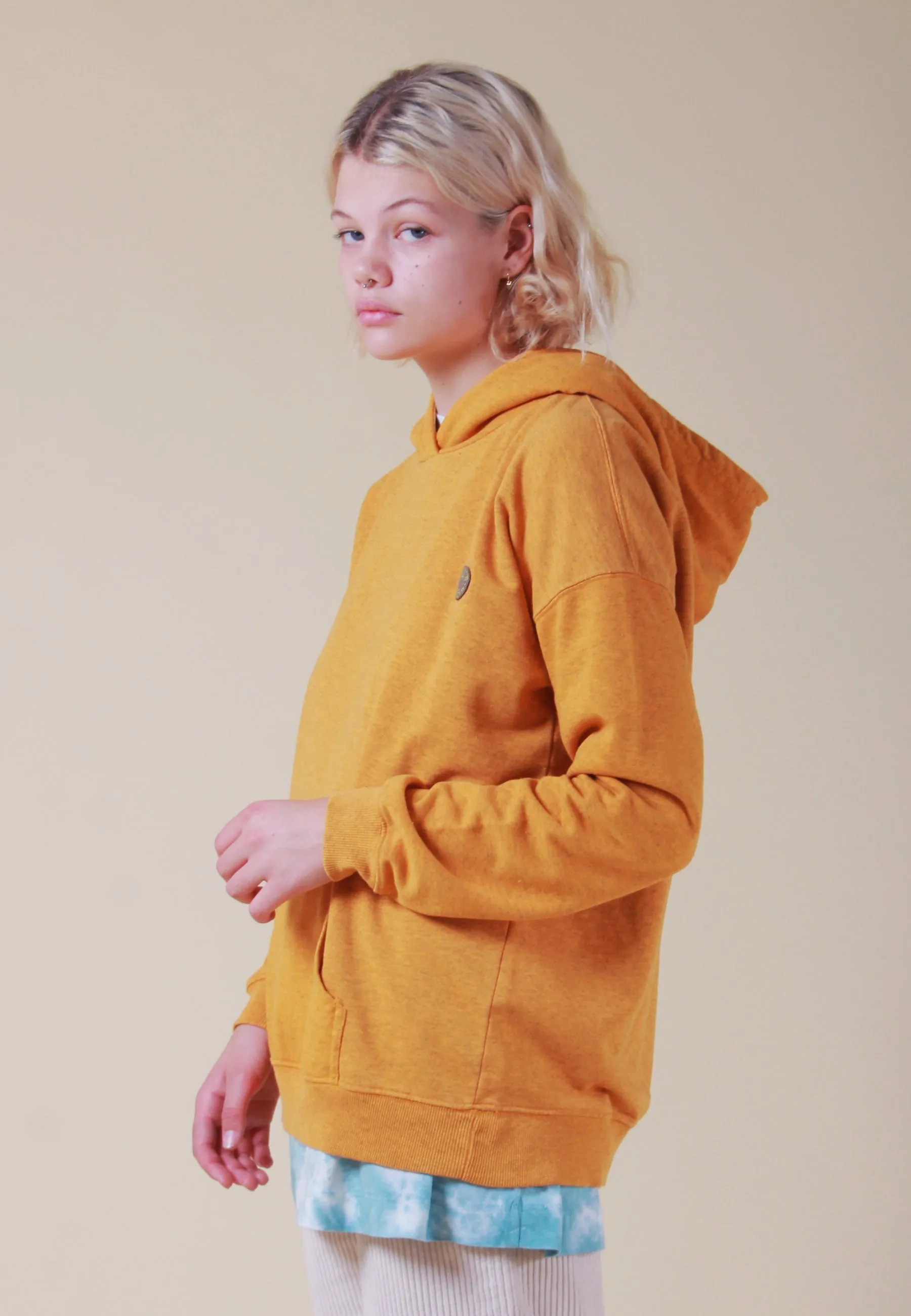 Natural Dye Logo Patch Hoodie - orange