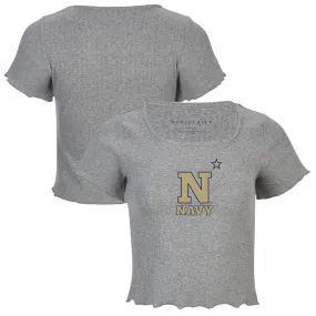 Navy Midshipmen Women's Gray Baby Top T-Shirt