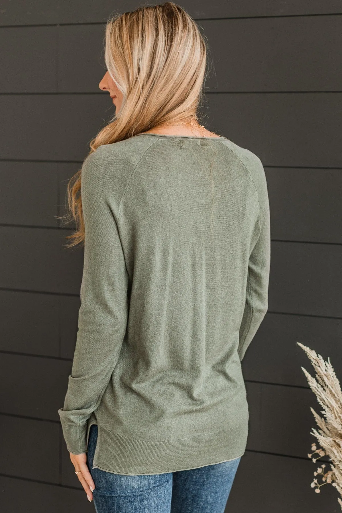 No Complaints Knit Sweater- Sage