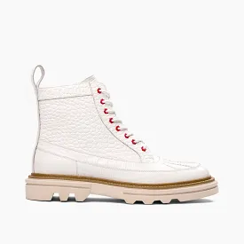 Odin Arctic White Leather Combat Boots