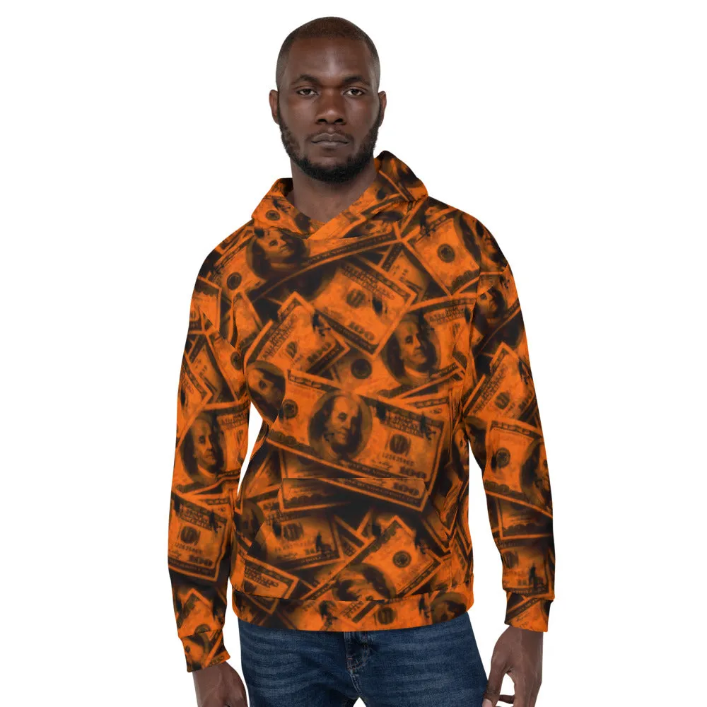 Orange Grunge Money Pullover Hoodie