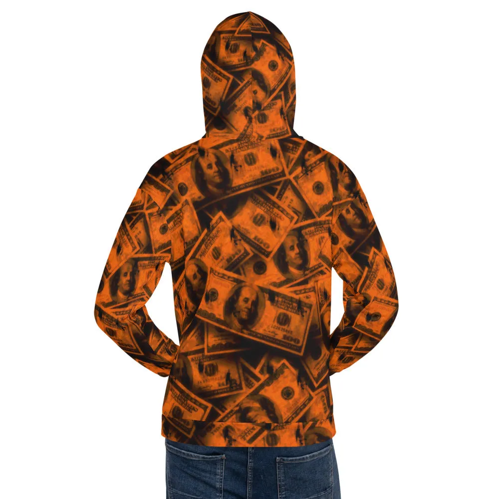 Orange Grunge Money Pullover Hoodie