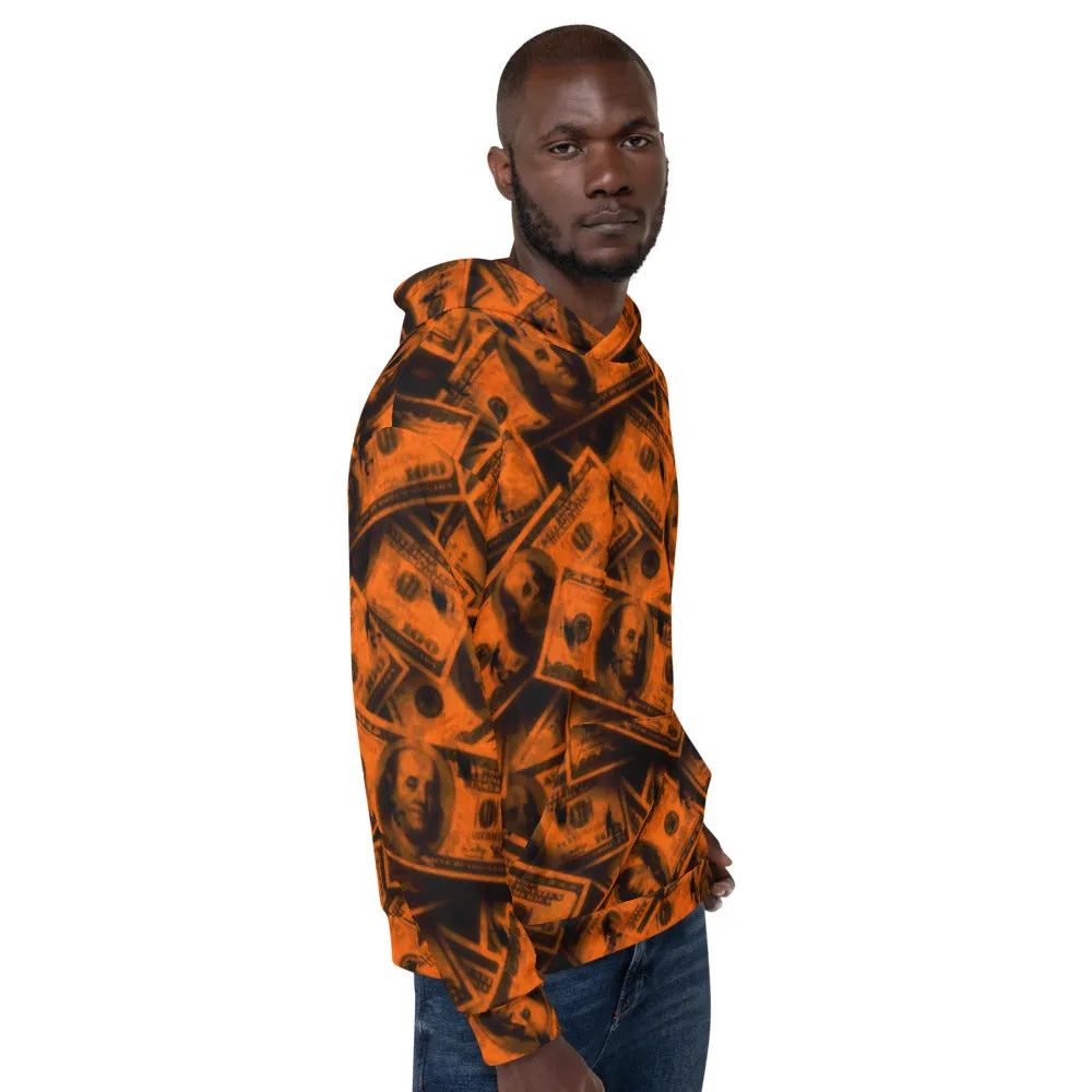 Orange Grunge Money Pullover Hoodie