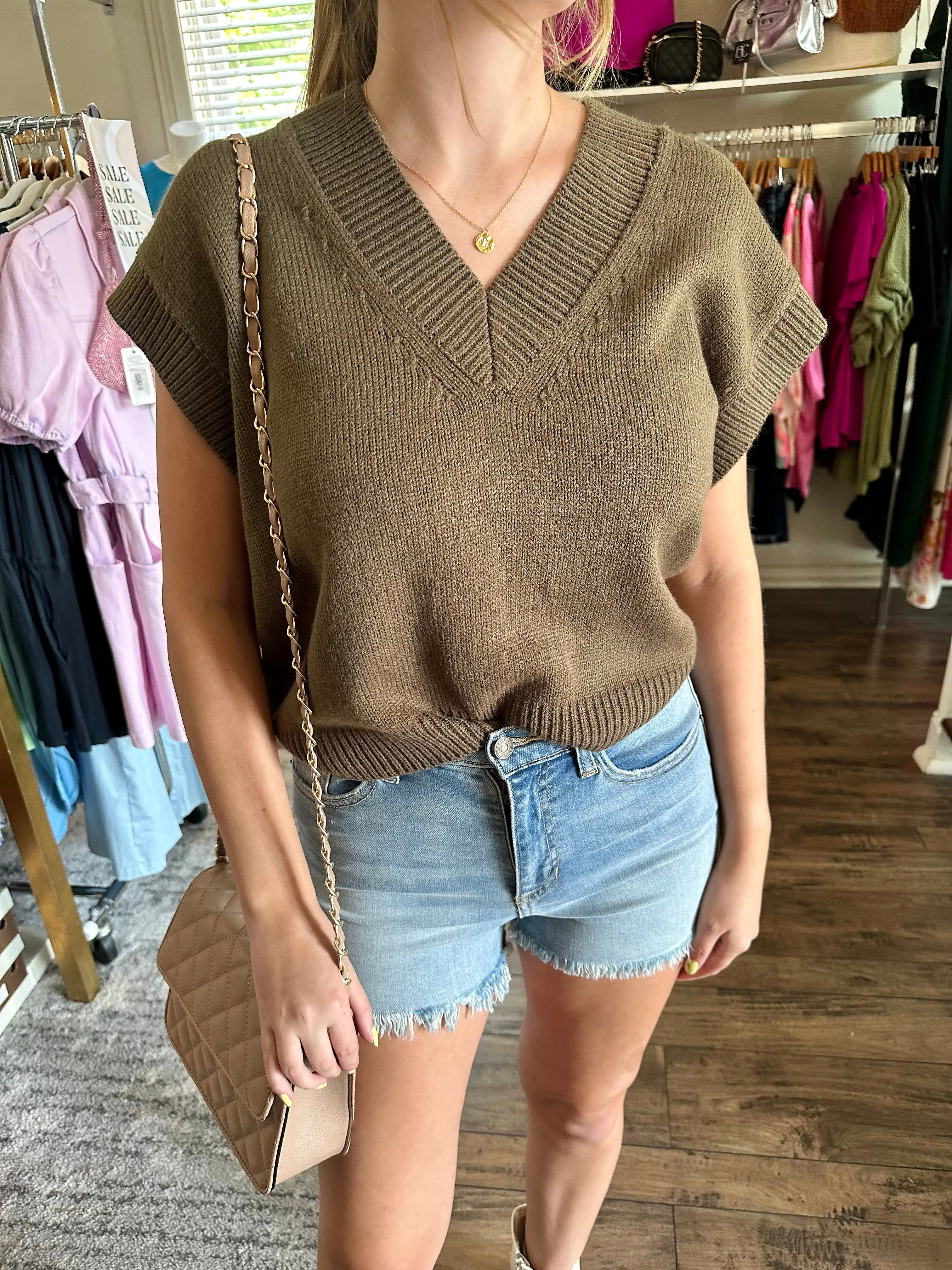 Oversized Drop Shoulder Sweater Vest