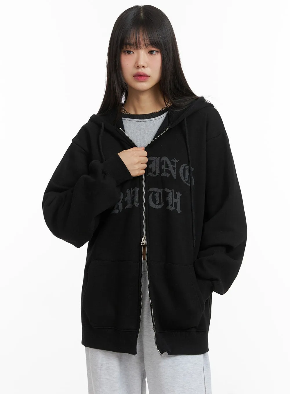 Oversized Zip-Up Hoodie CJ412