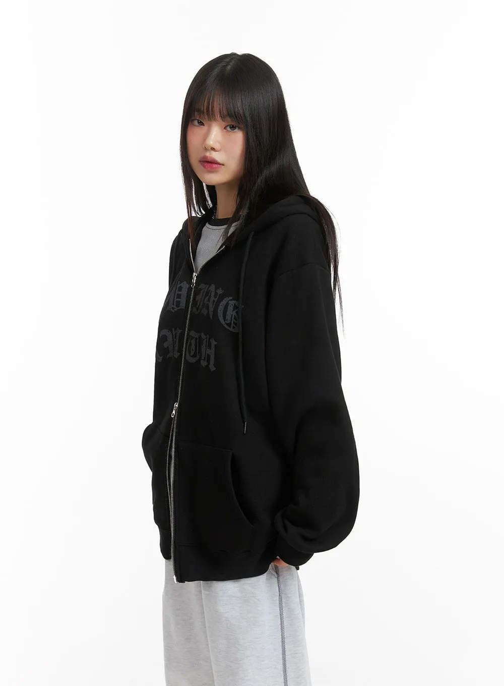 Oversized Zip-Up Hoodie CJ412