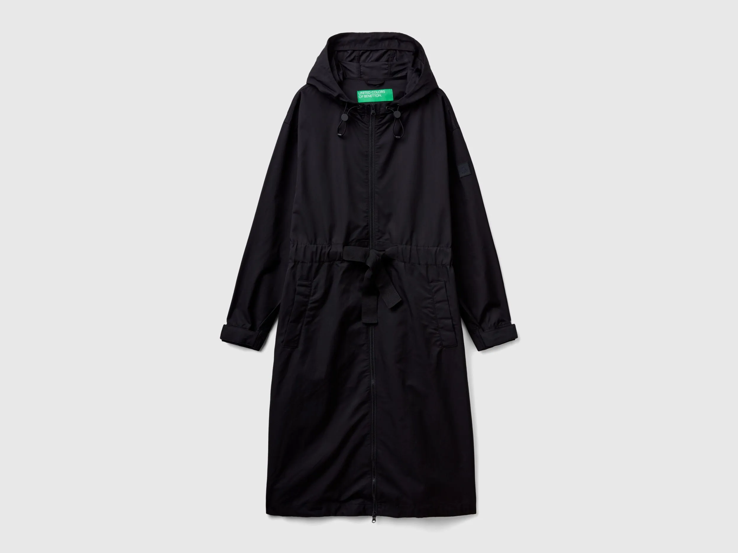 Parka in cotton and nylon "Rain Defender" blend - Black | Benetton