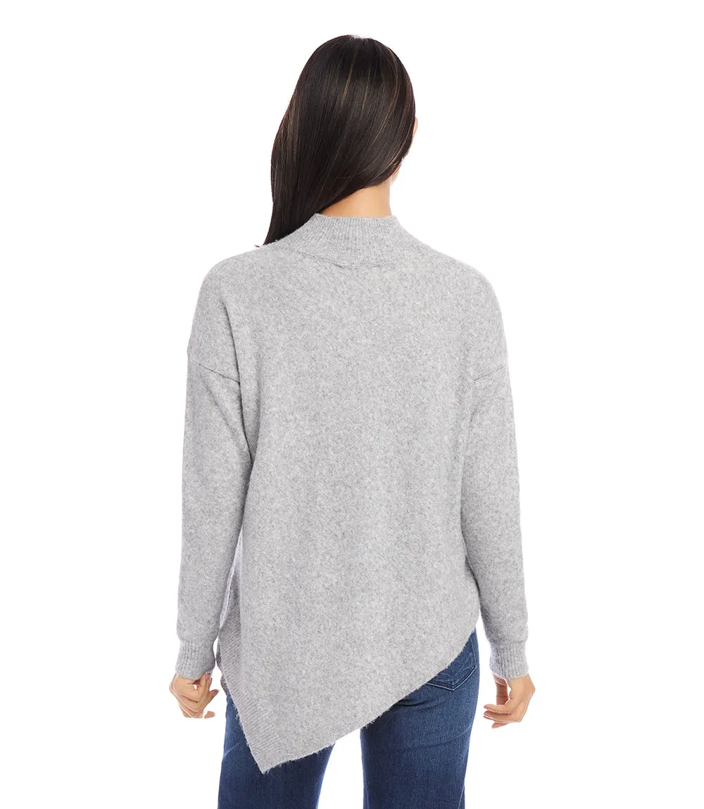 Petite Size Asymmetric Turtleneck Sweater