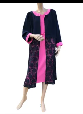 Pink & Navy Dress/ Coat- Personal Choice