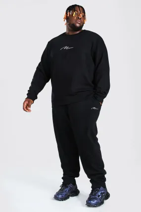 Plus Size MAN Script Sweater Tracksuit