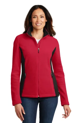 Port Authority Ladies Colorblock Value Fleece Jacket L216 Rich Red/ Black