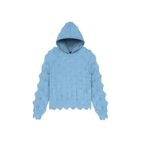 PUNK SPIKE HOODIE: CAROLINA BLUE