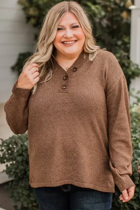 Pure Passion Knit Sweater- Brown