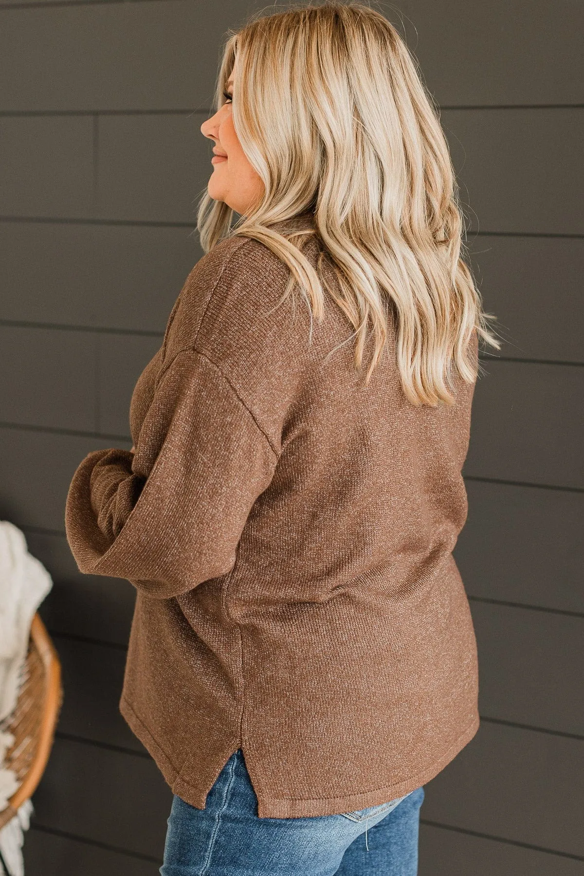 Pure Passion Knit Sweater- Brown