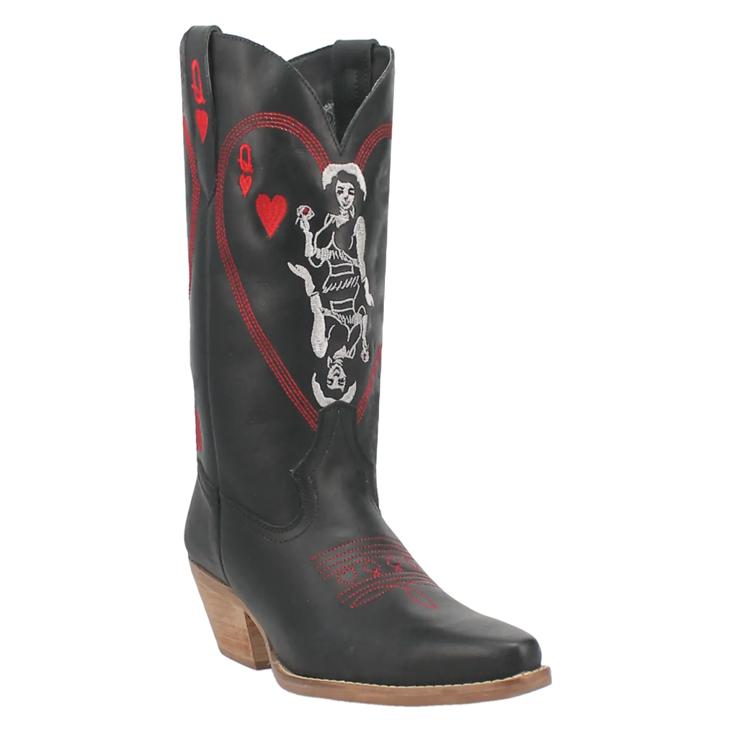 QUEEN A HEARTS  LEATHER BOOT