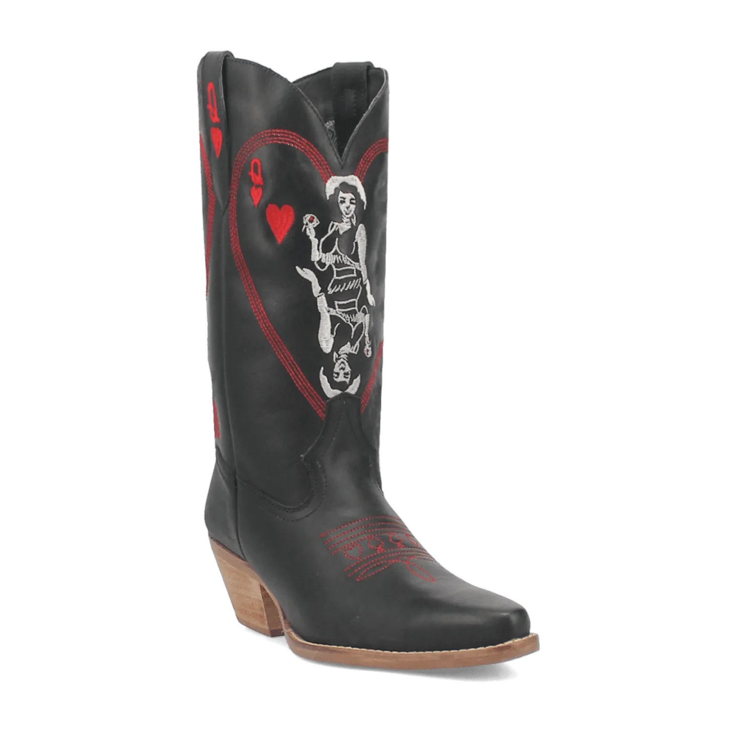 QUEEN A HEARTS  LEATHER BOOT