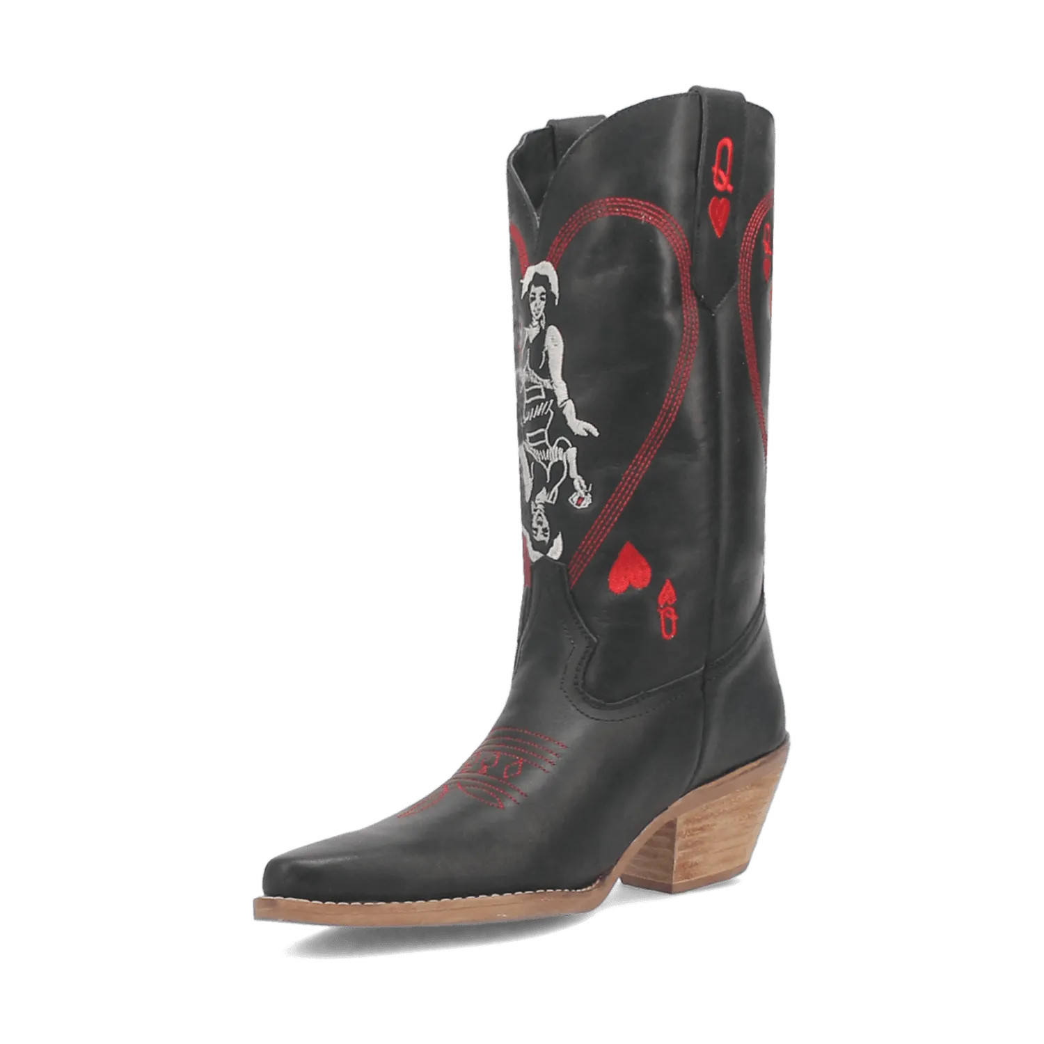 QUEEN A HEARTS  LEATHER BOOT