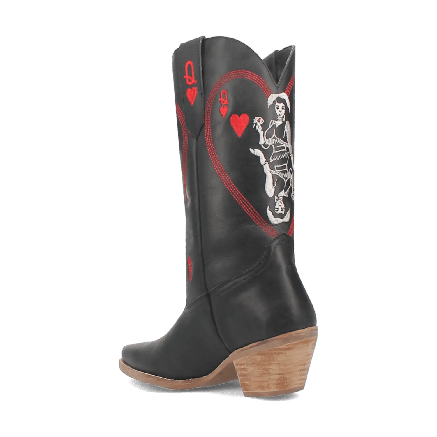 QUEEN A HEARTS  LEATHER BOOT