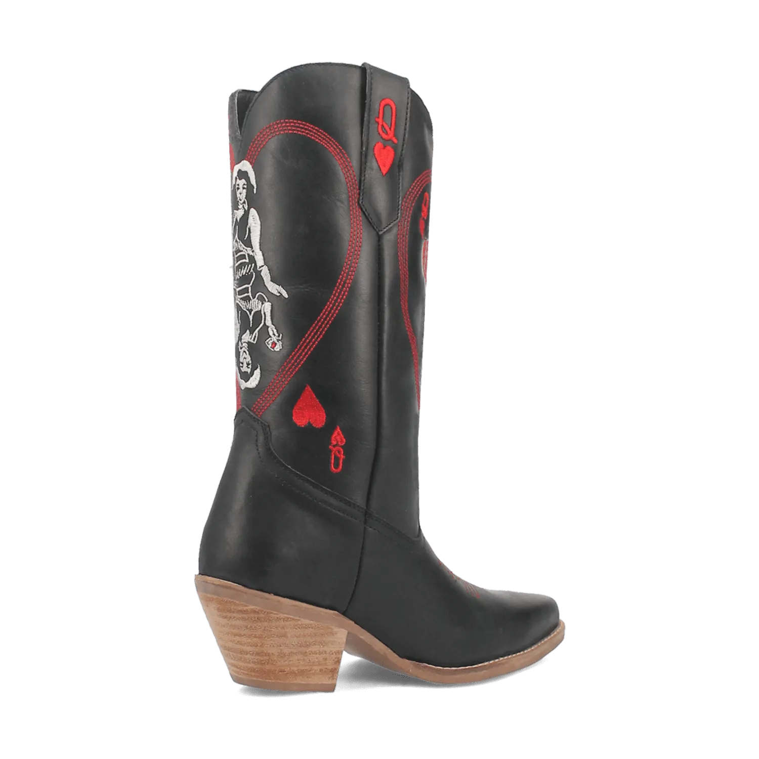 QUEEN A HEARTS  LEATHER BOOT