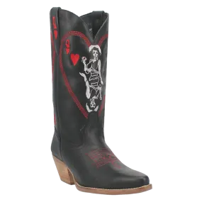 QUEEN A HEARTS  LEATHER BOOT