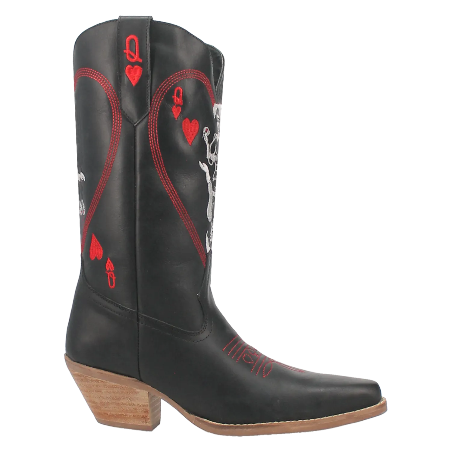 QUEEN A HEARTS  LEATHER BOOT