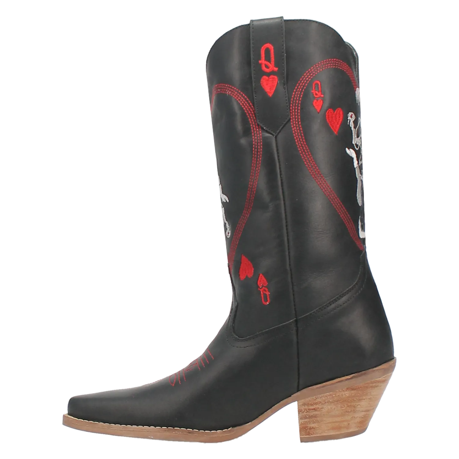 QUEEN A HEARTS  LEATHER BOOT