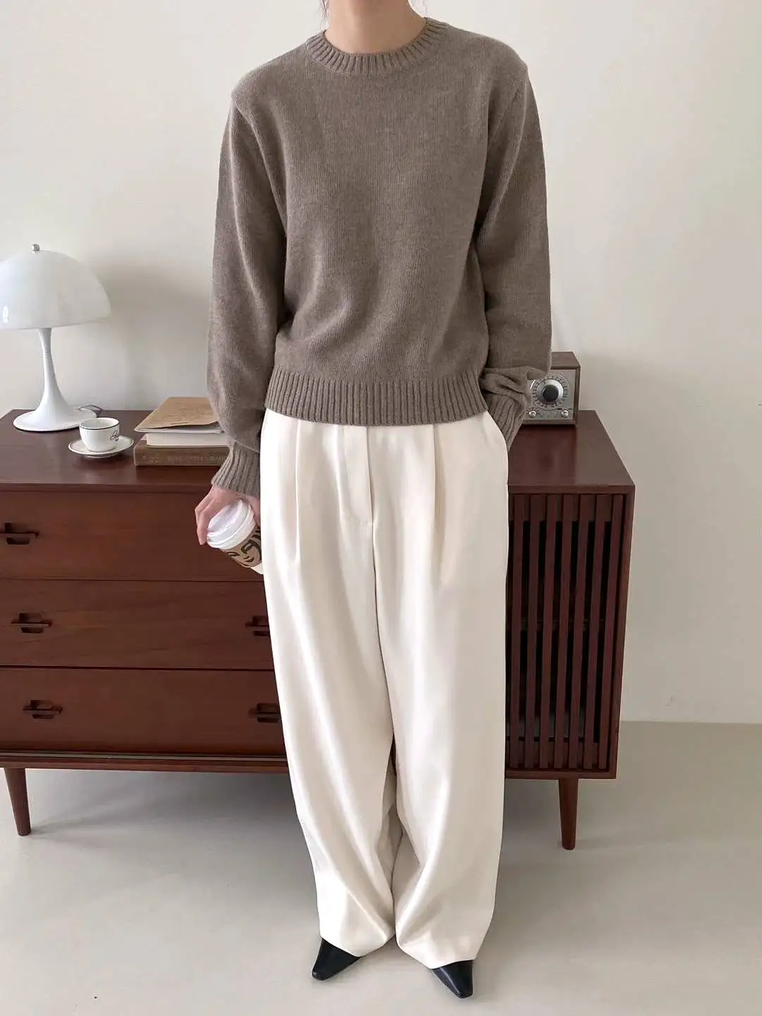 Rae Beige Wool Sweater