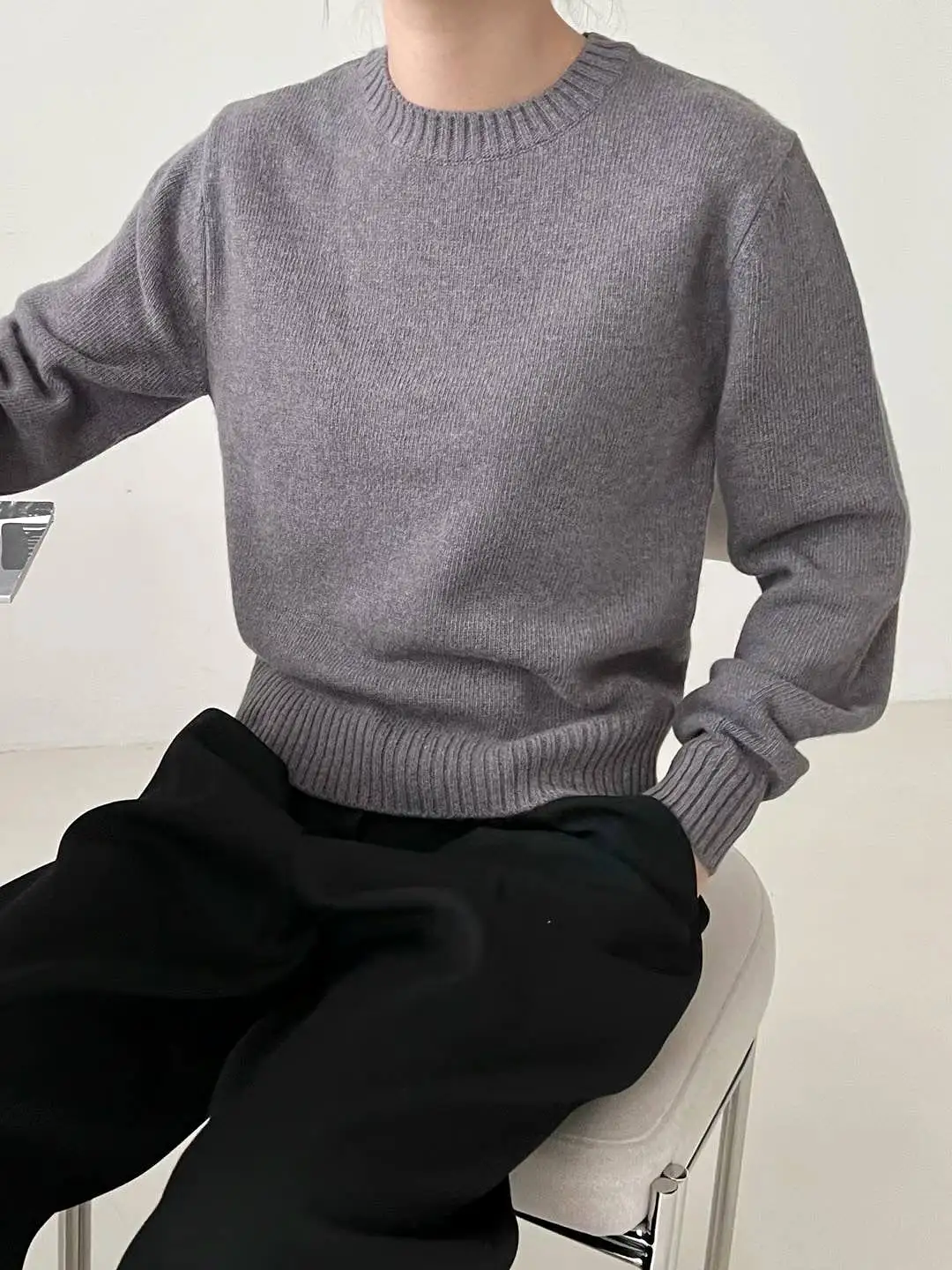 Rae Greige Wool Sweater