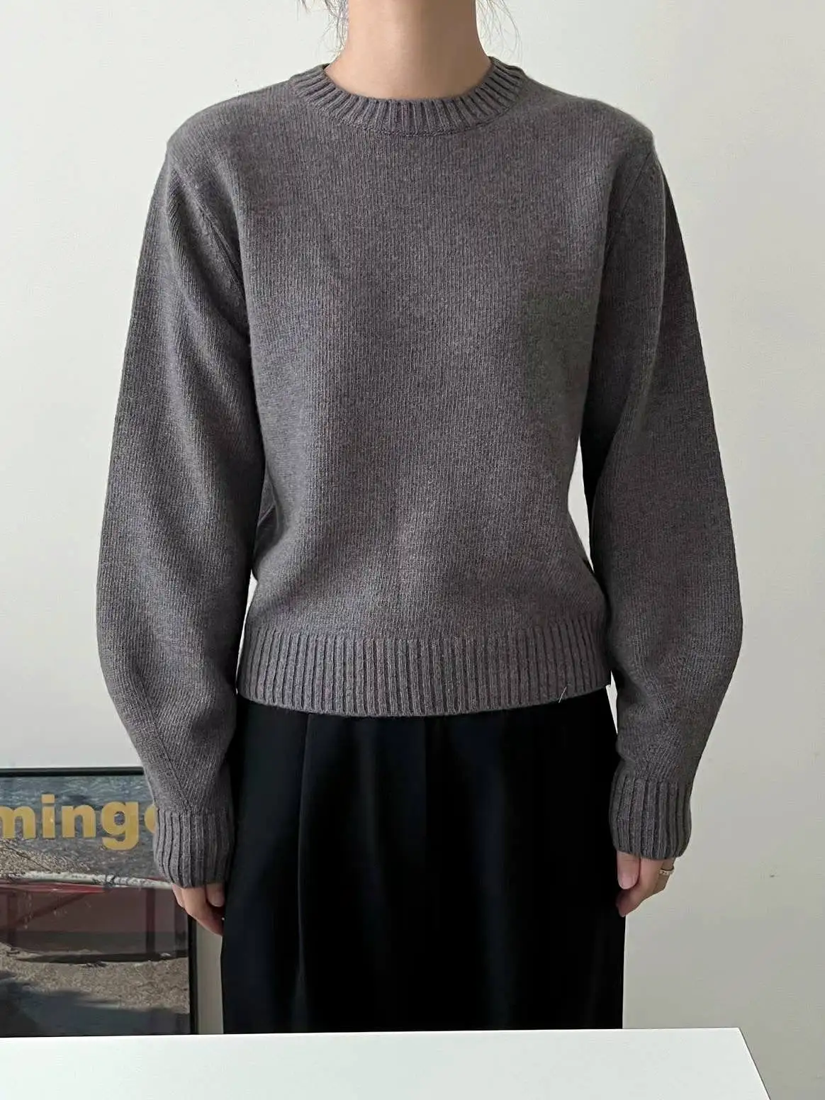 Rae Greige Wool Sweater