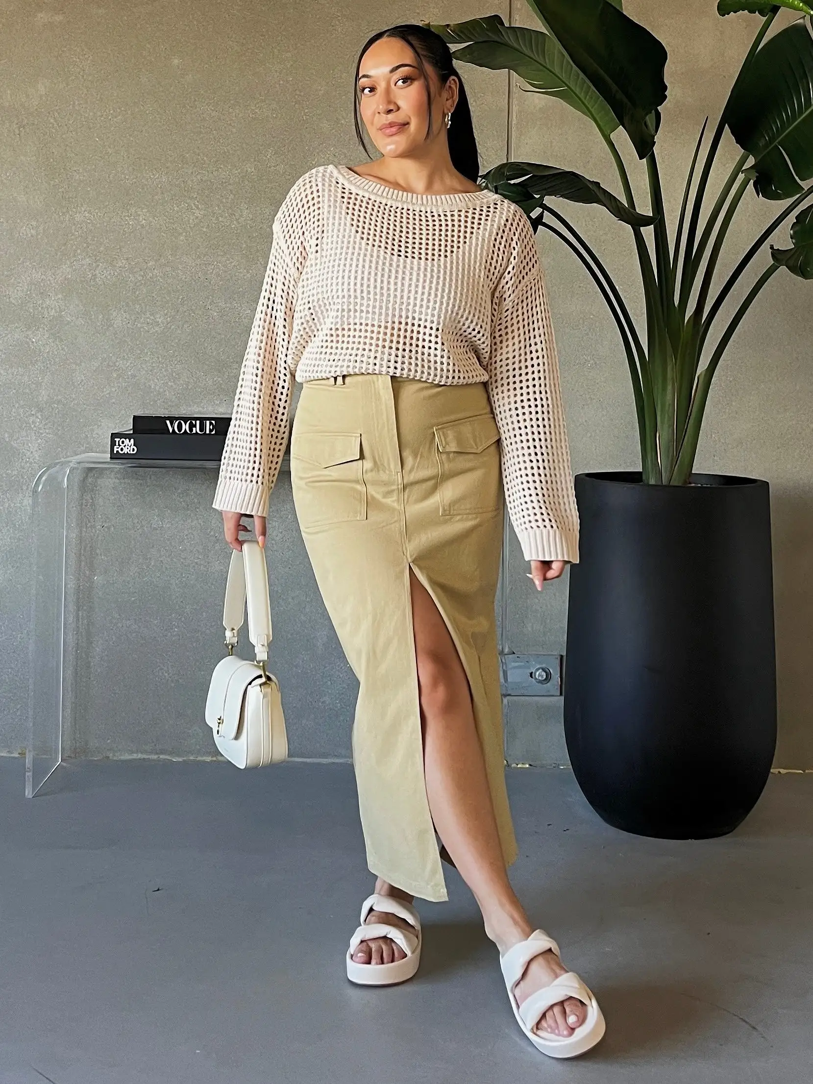 RD STYLE Brynn Boatneck Crochet Sweater