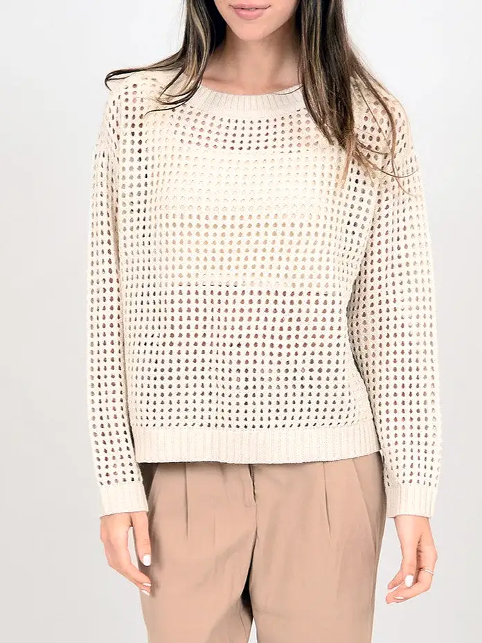 RD STYLE Brynn Boatneck Crochet Sweater