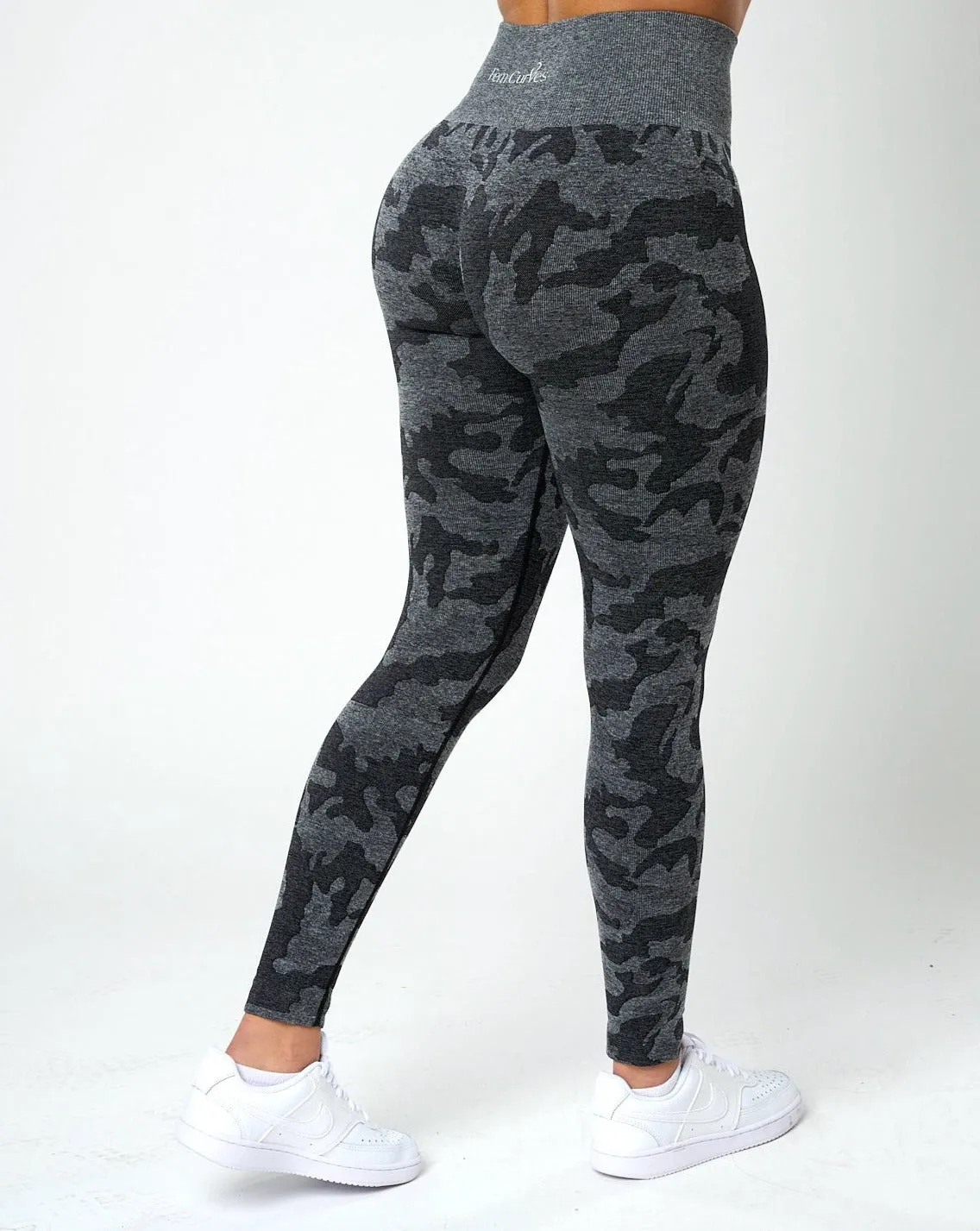 Rita Camo Seamless Leggings - Black