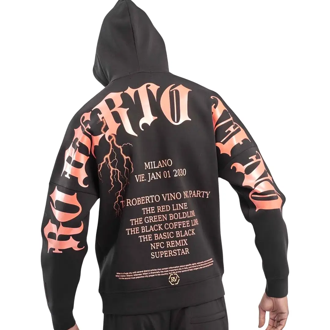 Roberto Vino Tech Thunder Hoodie (Black/Orange)