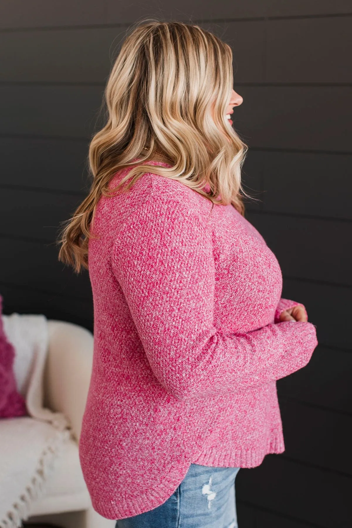 Runway Beauty Knit Sweater- Pink