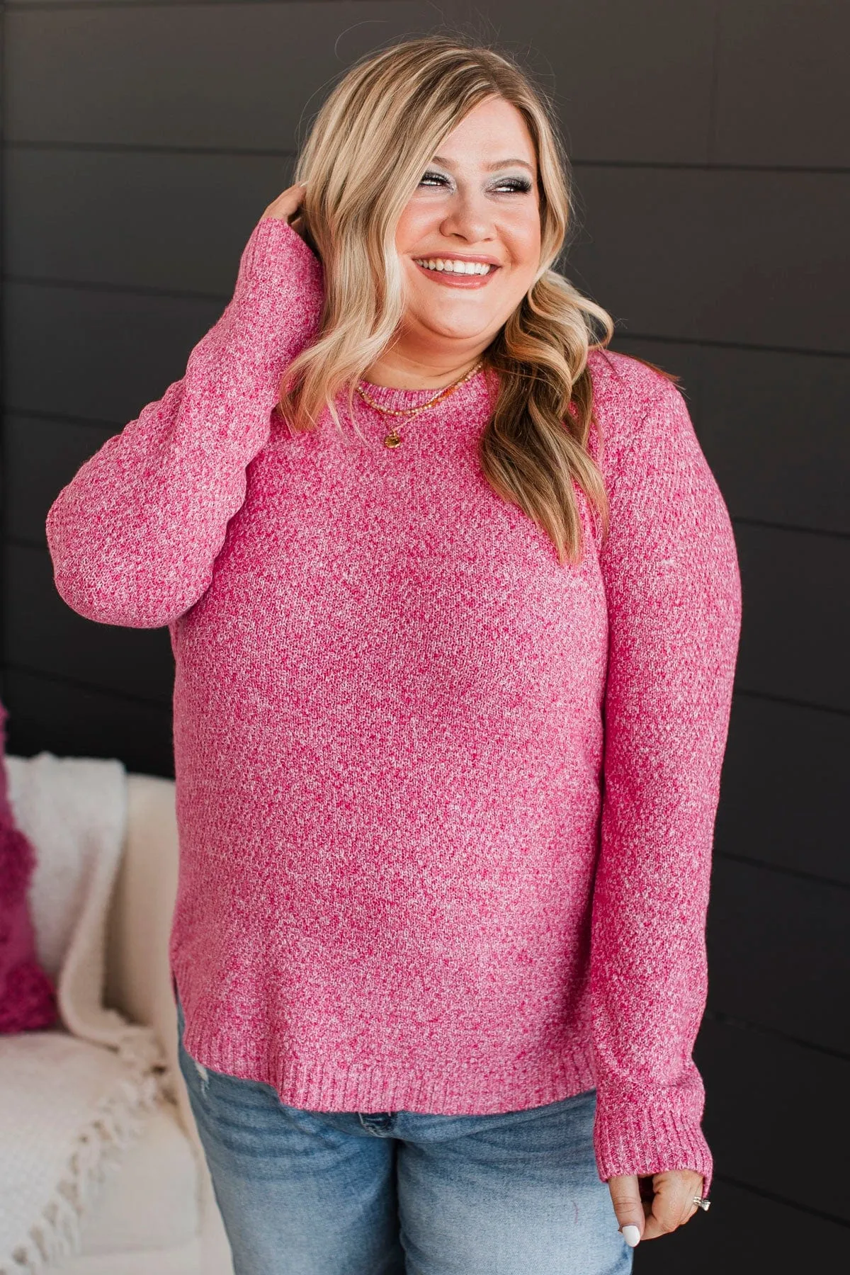 Runway Beauty Knit Sweater- Pink